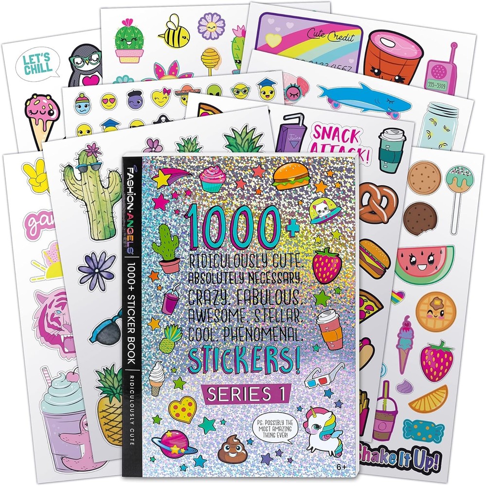 1000+ Cute Stickers for Kids, 40-Page Sticker Book for Crafts Scrapbooks Rewards