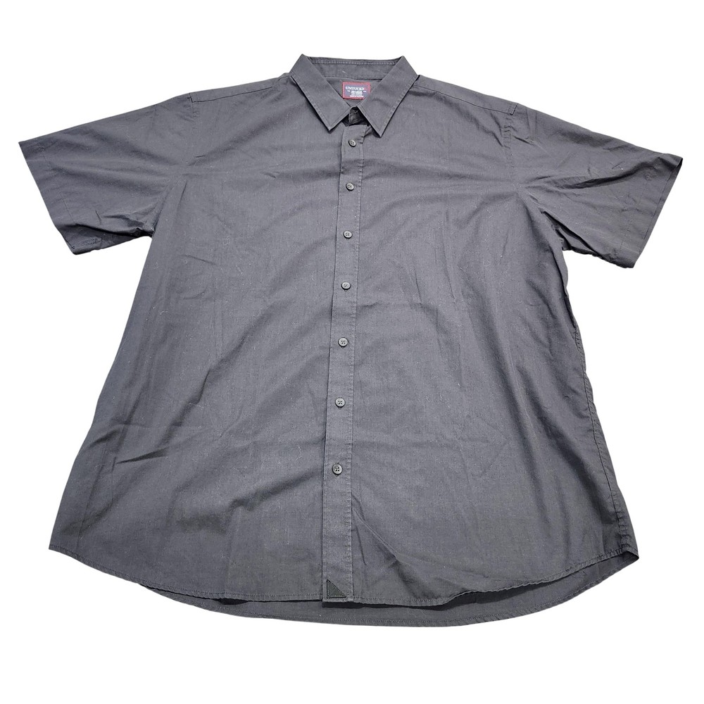 UNTUCKit Shirt Mens Big 2XLT Gray Solid Short Sleeve Button Front Casual