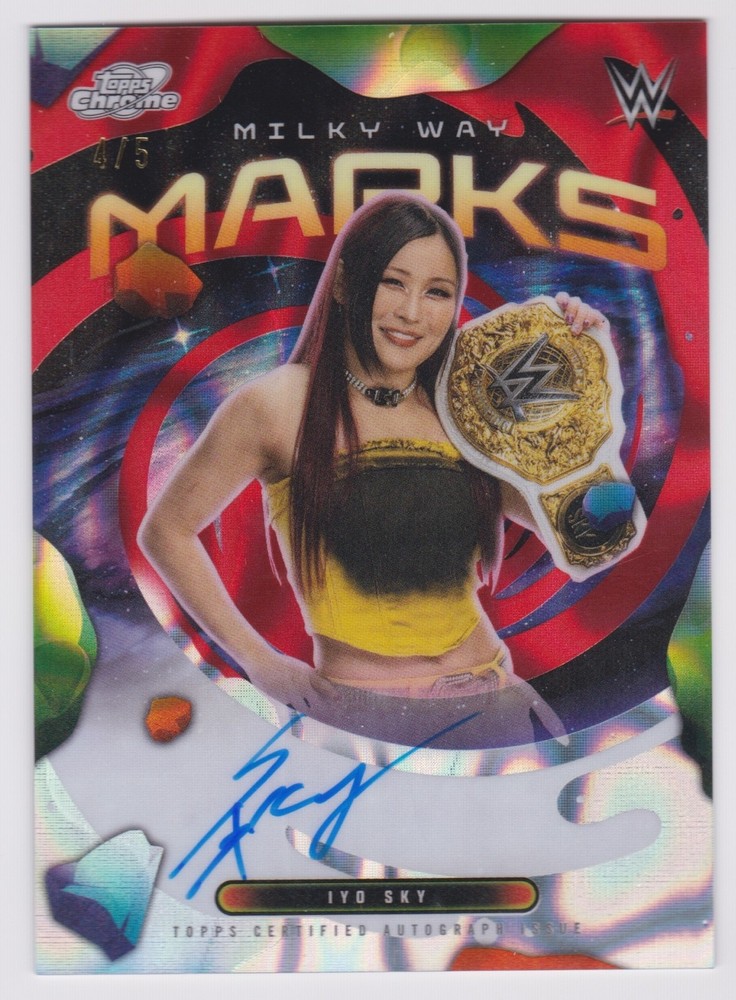 2026 Topps Cosmic Chrome Wwe Iyo Sky Milky Way Marks Auto Red Flare 4/5