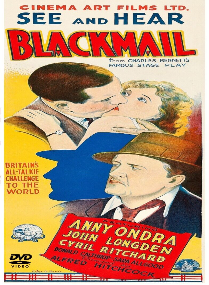 BLACKMAIL 1929 DVD Classic Alfred Hitchcock Movie film Anny Ondra