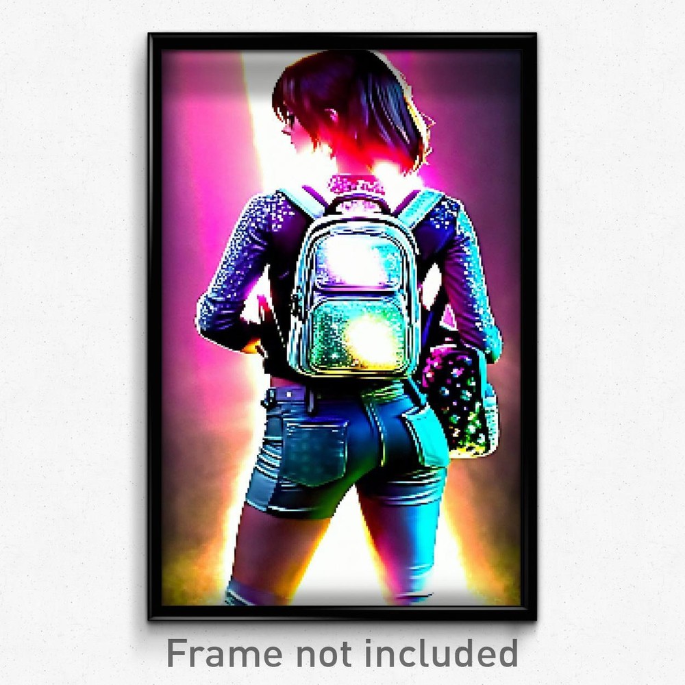 8-Bit Psychedelic Pixel Art Backpack - Retro Video Game Print