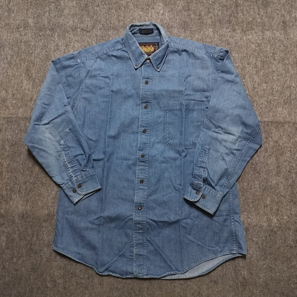 Vintage Ralph Lauren Chaps Men's 15 1/2 32-33 Denim Button Up Shirt