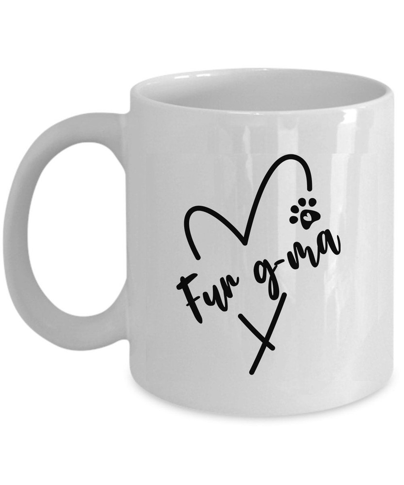 Funny Fur G-Ma Love Coffee Mug - Cute G-Ma Fur Dog Paw Cup Mother Christmas Gift
