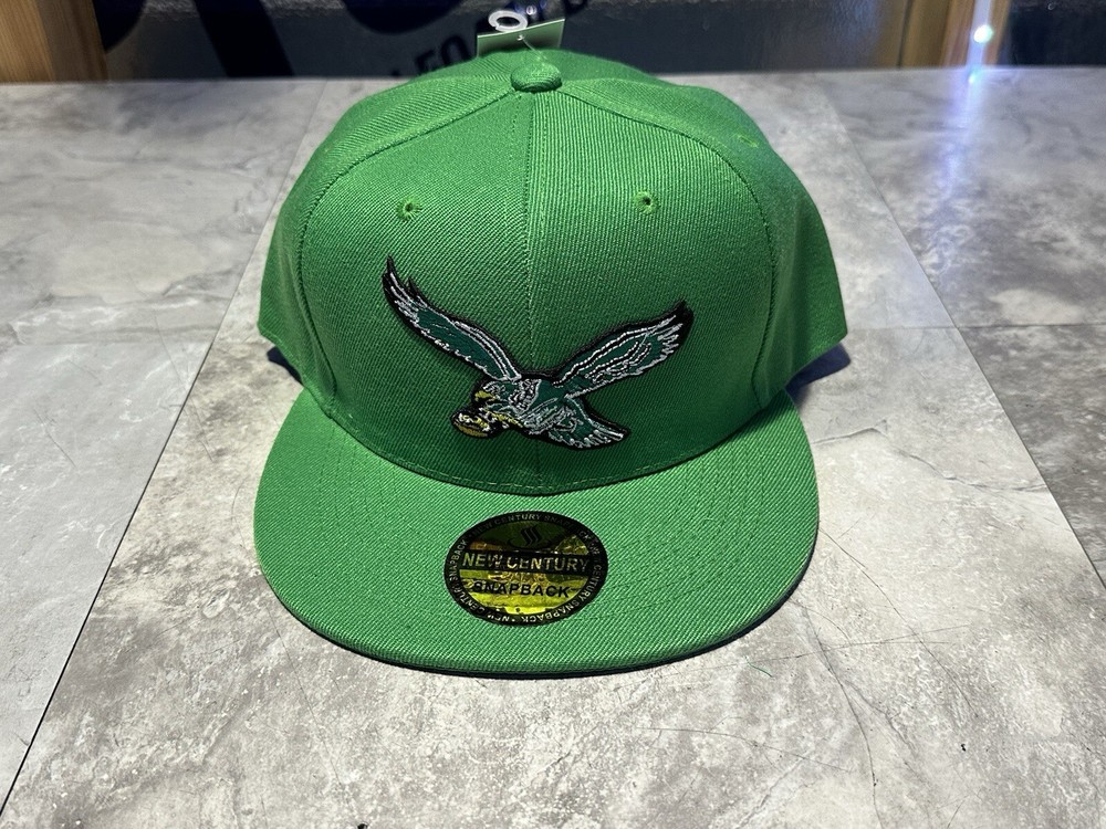 New Century Philadelphia Eagles Kelly Green Throwback Snapback Hat Cap Lid NWT