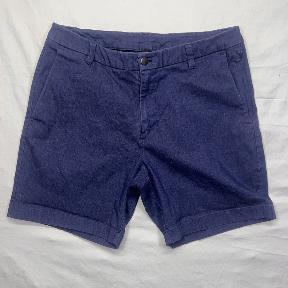 Lululemon Commission Shorts Mens 34 X 7 Navy Blue Warpstreme Golf Casual Chino