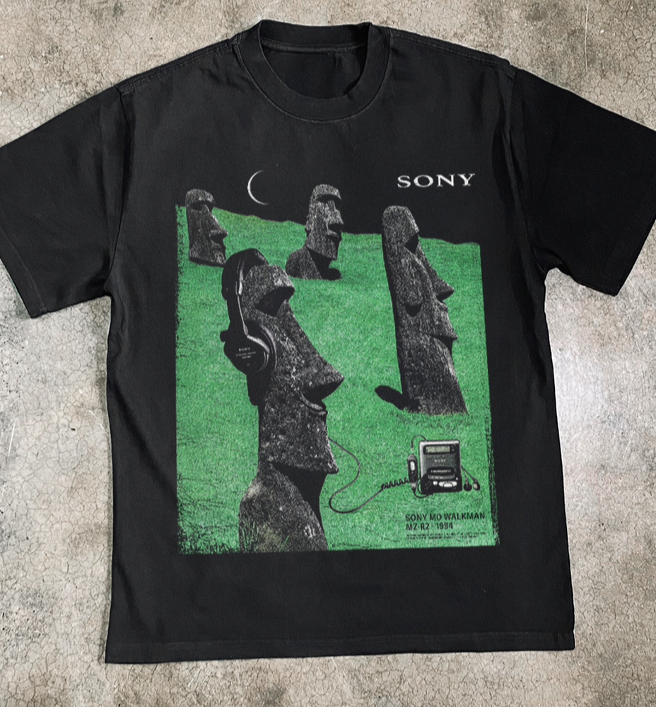 Sony Walkman MD Easter Island 1994 Vintage Graphic T-Shirt S-5XL