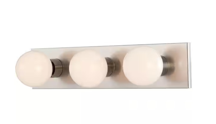 Volume Lighting 3-Light Brushed Nickel Hollywood Vanity Light Bar Wall Sconce
