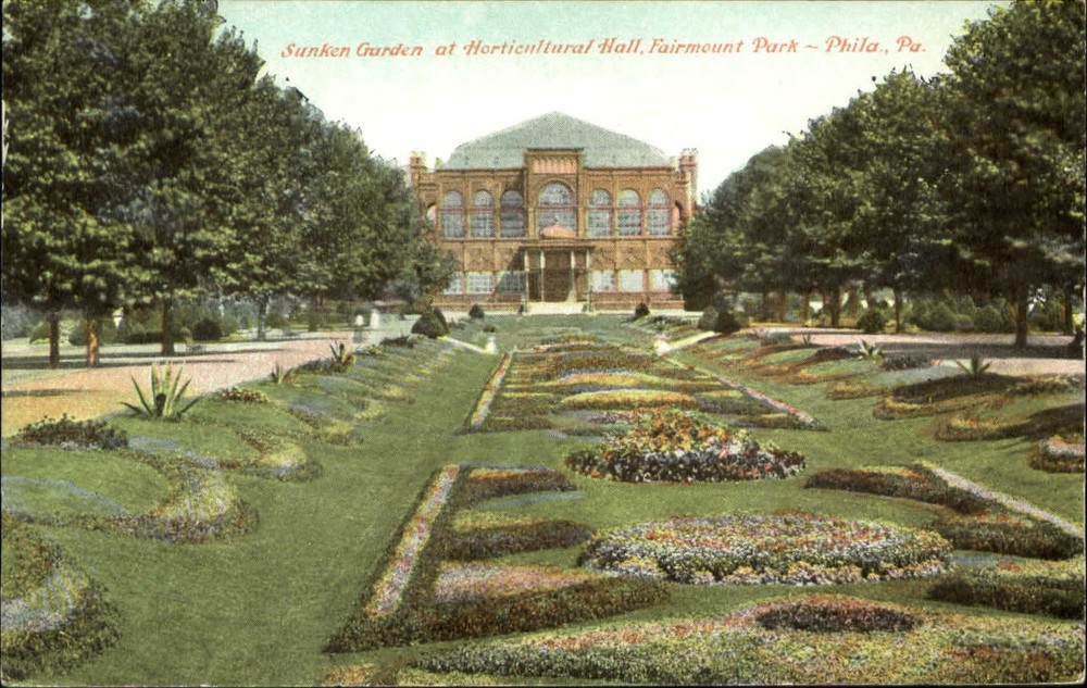 Sunken Garden at Horticultural Hall Fairmount Park Philadelphia PA UDB c1905