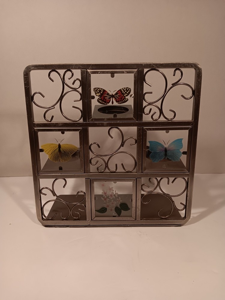 Butterfly Tealight Candle Holder - Metal & Glass Easel for Decorative Lighting