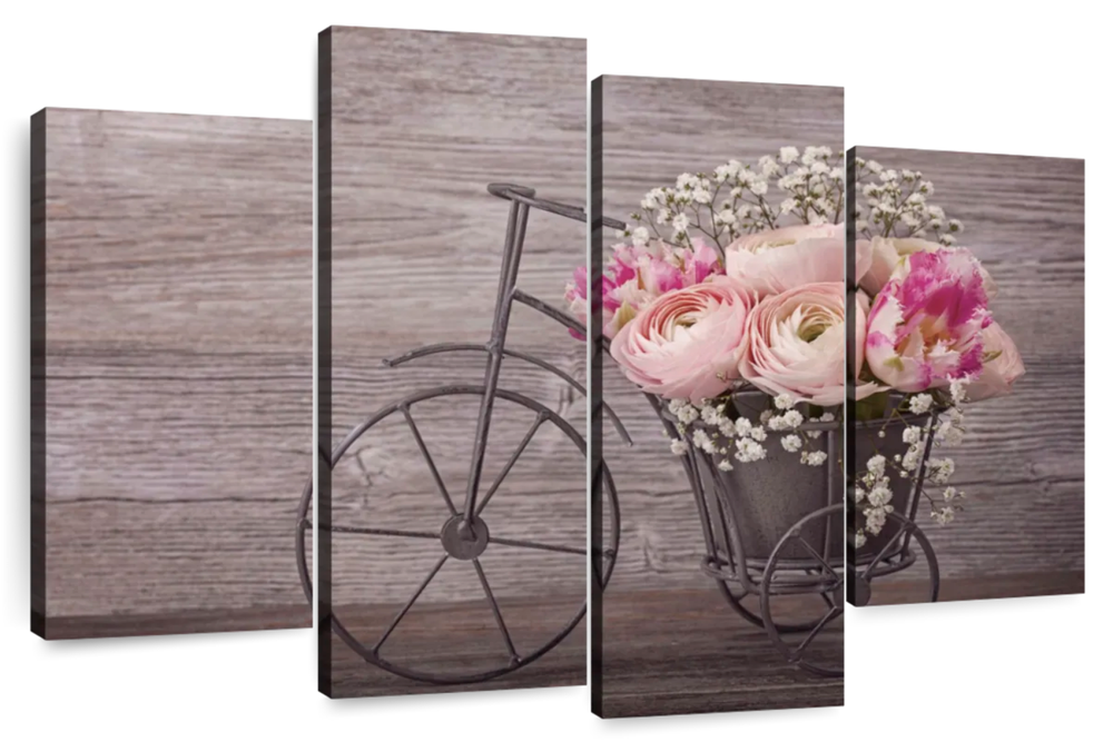Ranunculus Bicycle Vase Wall Art