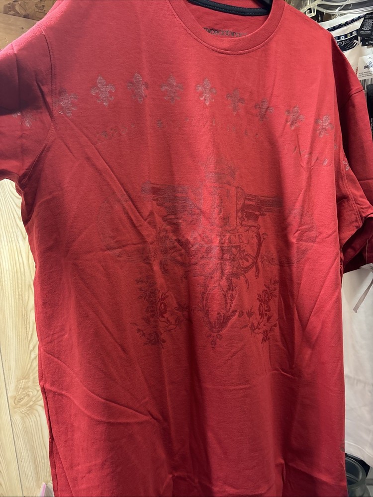 90s VTG ENYCE Hip Hop Logo T-Shirt Y2K Men's Red TShirt Size 3XL