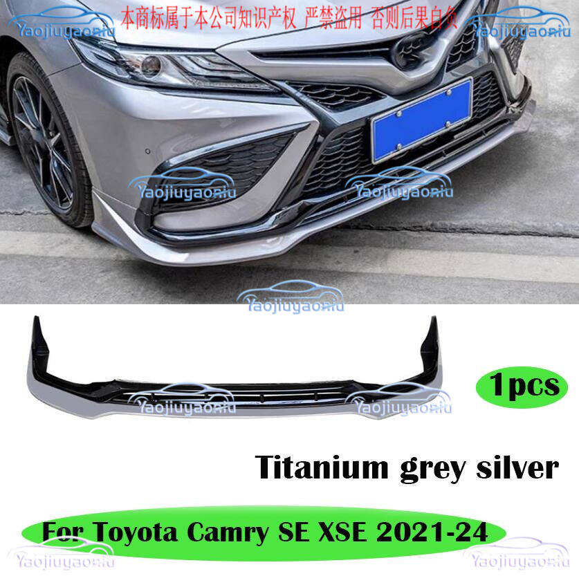 For Toyota Camry SE XSE 21-24 Front Bumper Lip Spoiler Bodykit Refit Gray silver