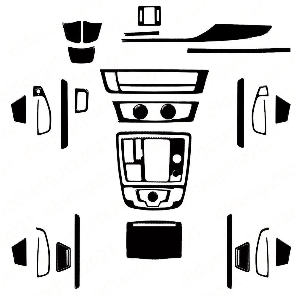 34Pcs Glossy Piano Black Kits Whole Interior Trim For Audi A6 S6 C7 A7 S7 12-18