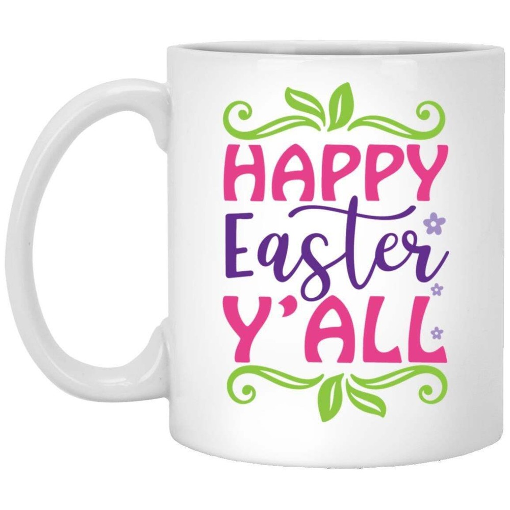 Easter Mug Happy Easter Y'all Coffee Mugs Gift For Mom Dad Grandma Grandpa