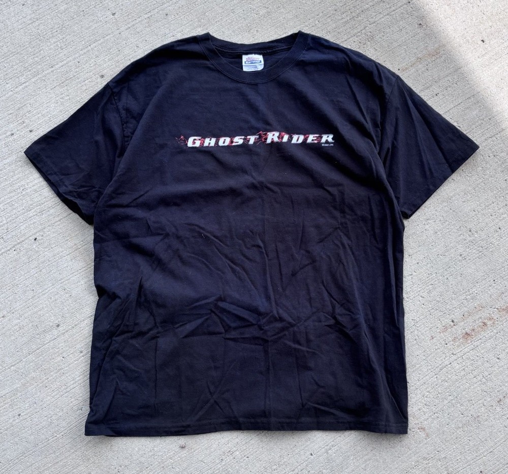 2007 Vintage/Y2K Ghost Rider Marvel Movie Promo Johnny Blaze Flames Tee Size: XL
