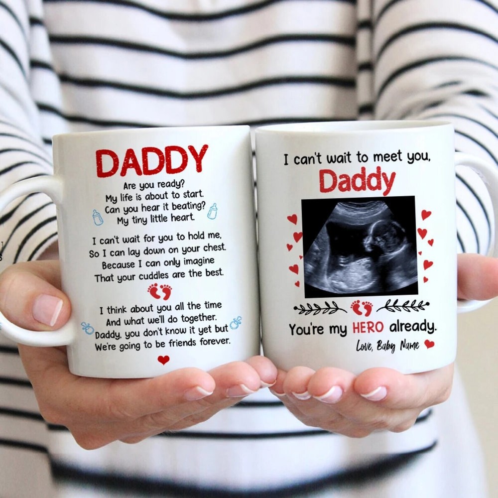 First Father's Day Mug Sonogram Mug Ultra Soud Mug Baby Reveal Mug Pregnancy