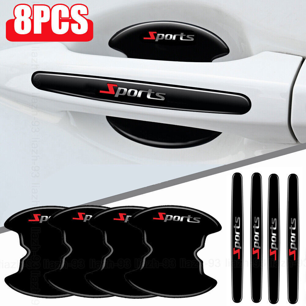8x Car Door Handle Bowl Anti Scratch Sticker Protector Cover Accessories Sports
