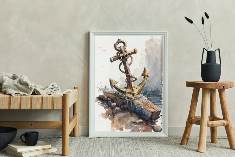 Rusty Anchor, nautical wall decor, lake house decor