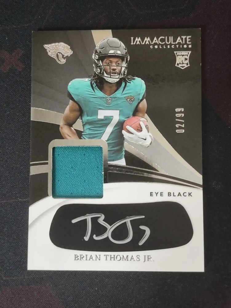 2024 Panini Immaculate Brian Thomas Jr. 2/99 Eye Black RC Patch Auto RPA FB11
