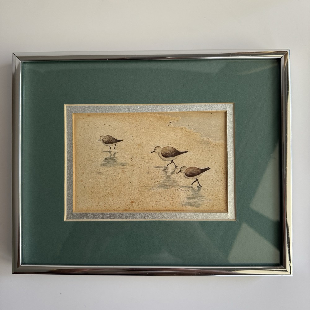 Vintage art print with metal and glass frame 10.25” X 8.25”
