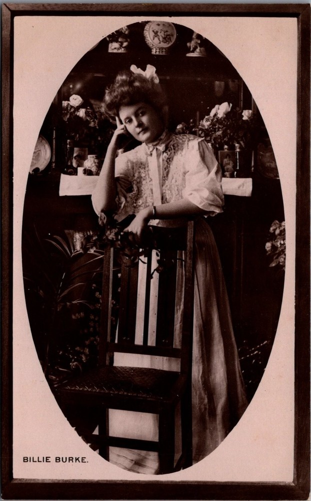 BILLIE BURKE Actress Davidson Bros. London New York Portrait Postcard