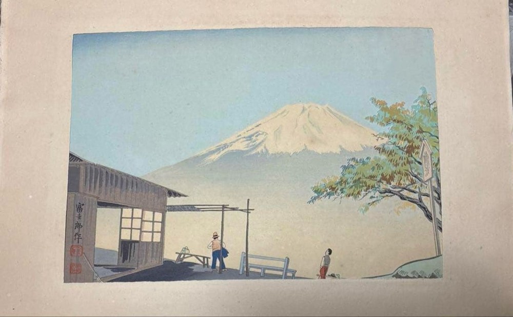 Japanese Woodblock Print Mt. Fuji woodblock print Tomikichiro