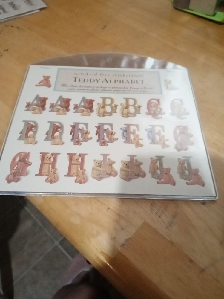 Acid Free Stickers ...Teddy Alphabet...Personalize Photo Albums, Paper Goods Etc-image