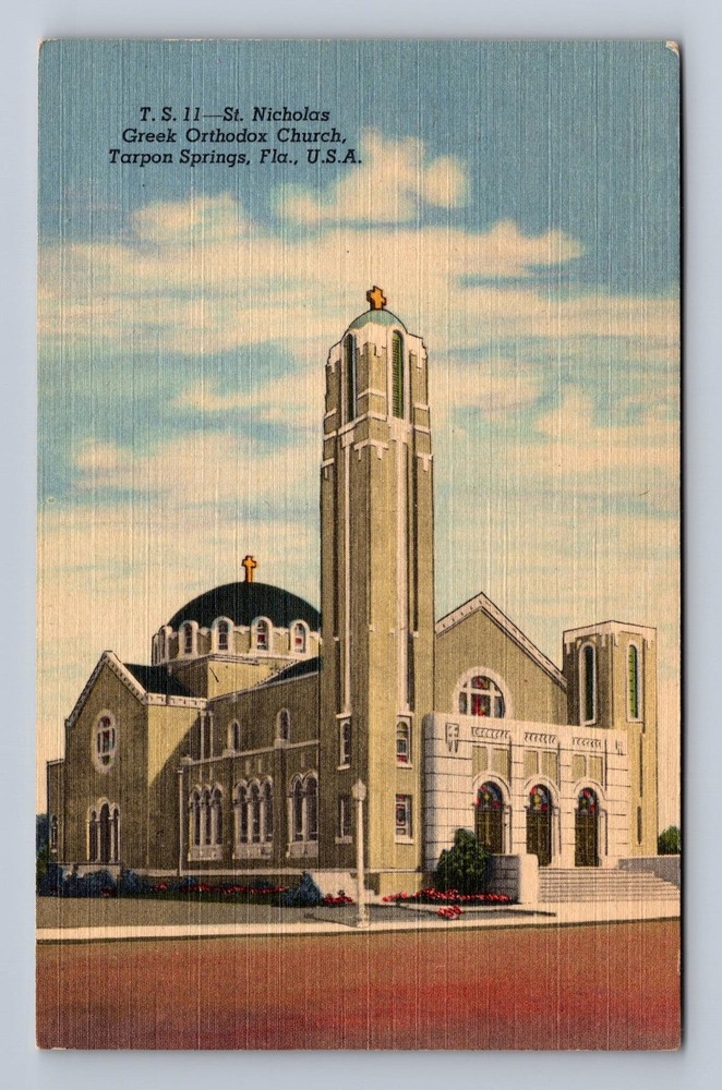 Tarpon Springs FL-Florida St Nicholas Greek Orthodox Church Vintage Postcard