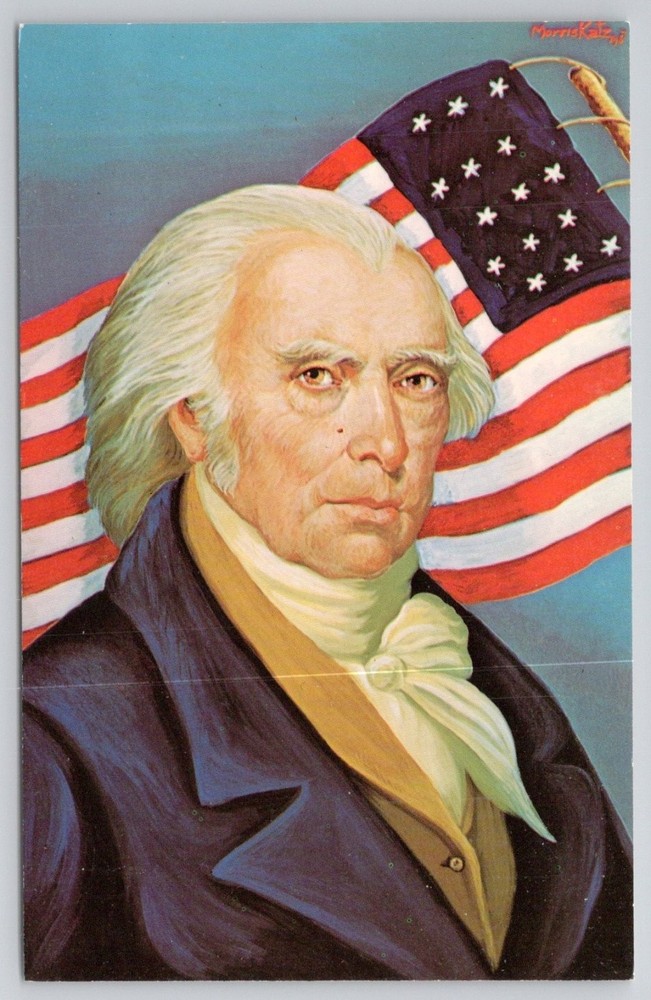 James Madison 4th U.S. President Morris Katz Art Postcard 1967 Americana