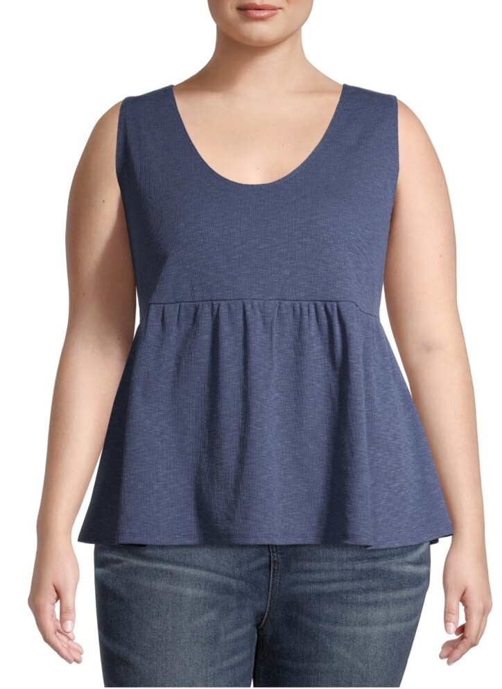 New Terra & Sky Womens Peplum Tank Top Size 0X(14W)