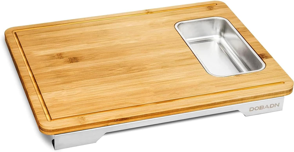 Bamboo Cutting Board for Kitchen Prep Serving Cheese & Meats – Durable Wood Chopping Block  