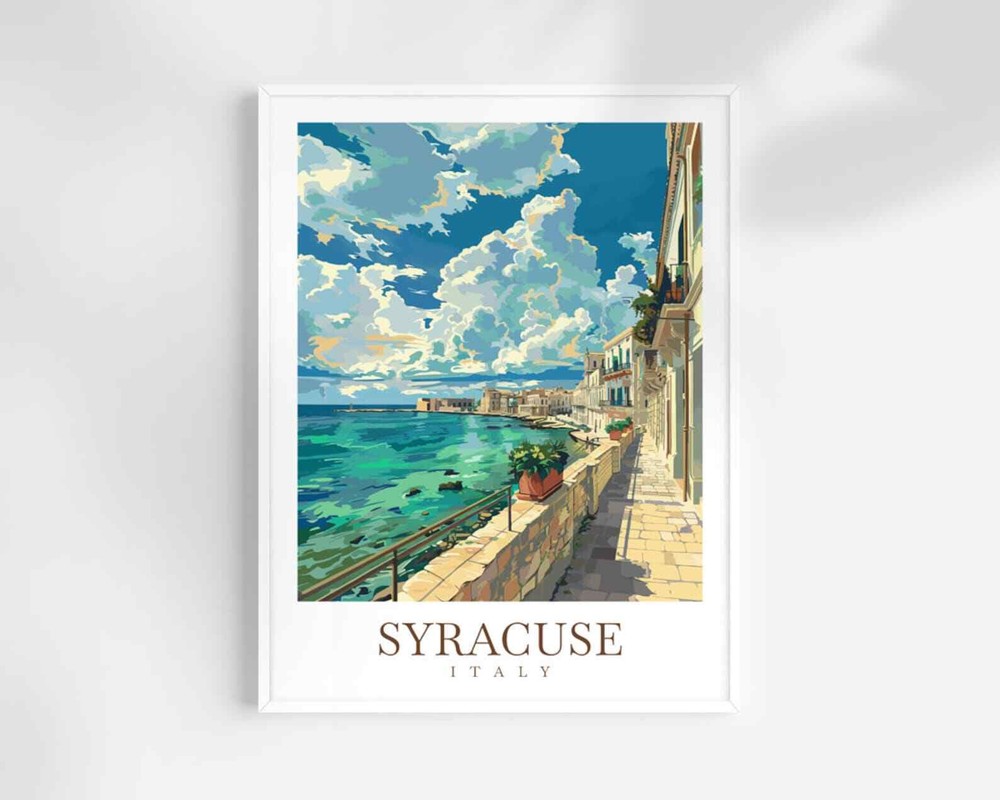 Syracuse Travel Print Wall Art Italy Wall Hanging Home Dcor Syracuse Gift Art