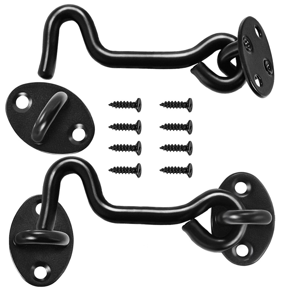 Cabin Hook and Eye Latch for Door 2 Pack 4 Inch Barn Door Privacy Latch