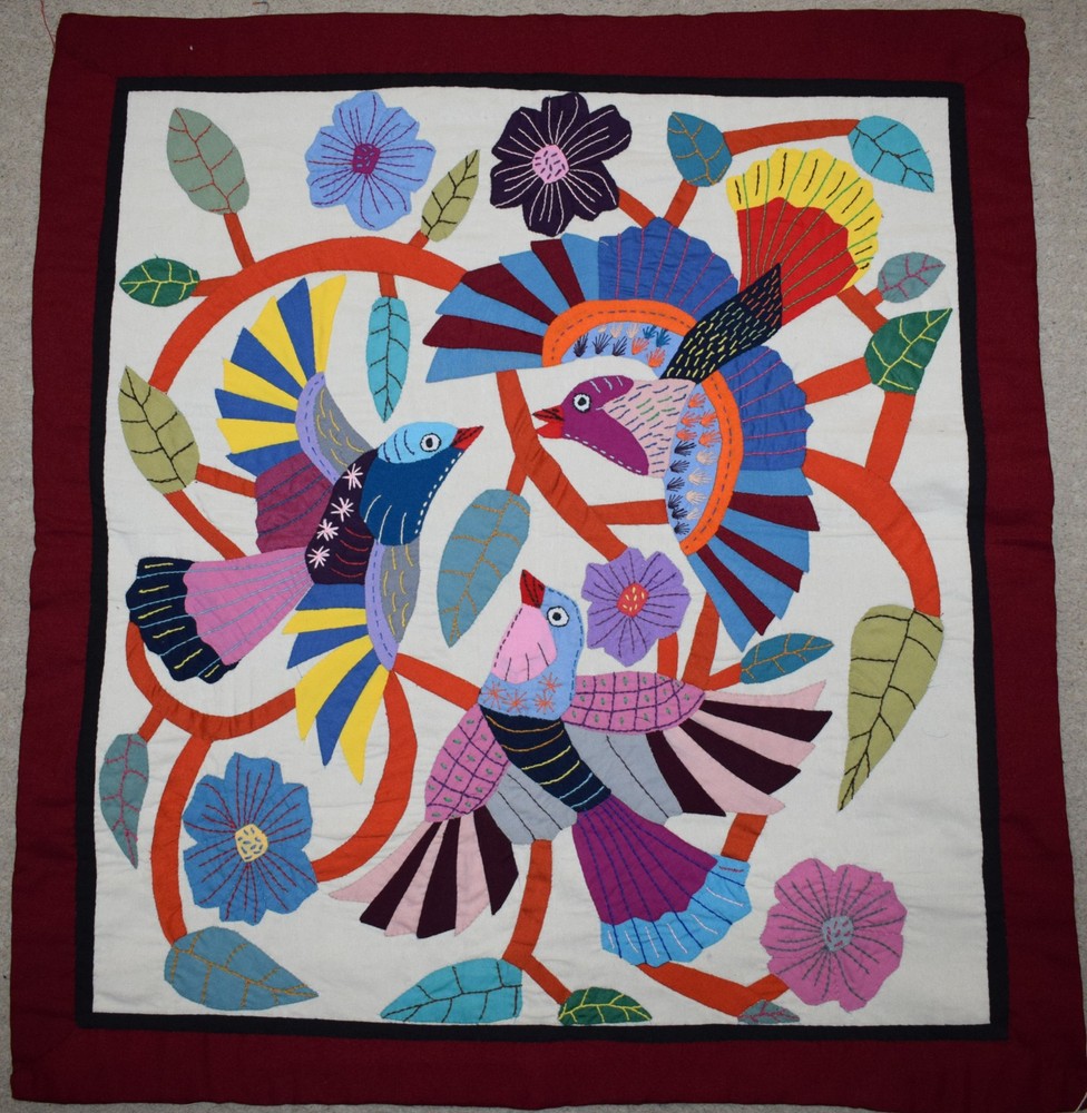 Hand-stitched Egyptian khayamiya Tapestry Patchwork Applique Wall Hanging