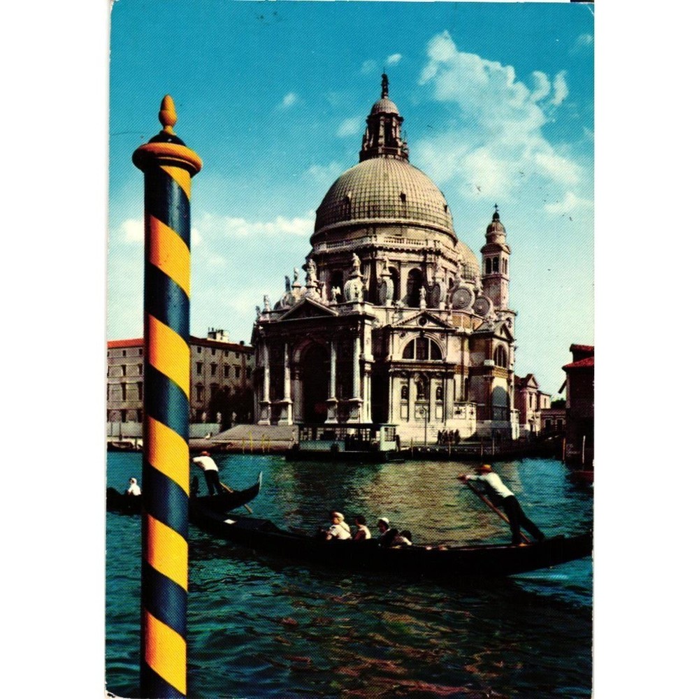 Vintage Venice Italy Postcard Basilica della Salute Grand Canal Gondolas ARDO
