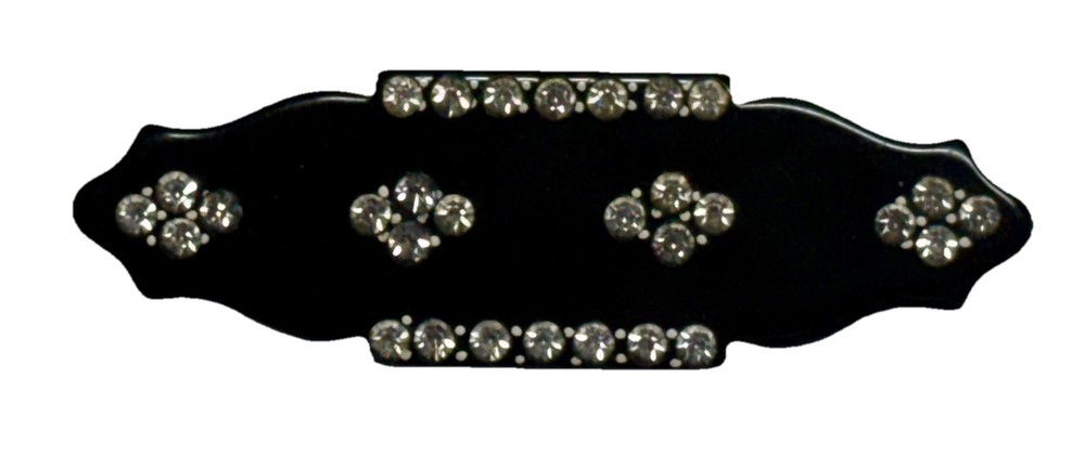 Vintage Black Rhinestone Brooch Pin