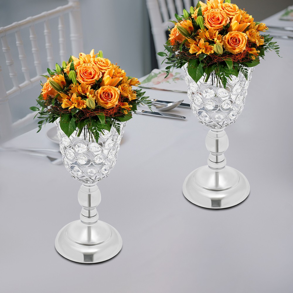 K9 Crystal Vase Flower Vase Wedding Flower Vases Iron EVA for Home Dining Table