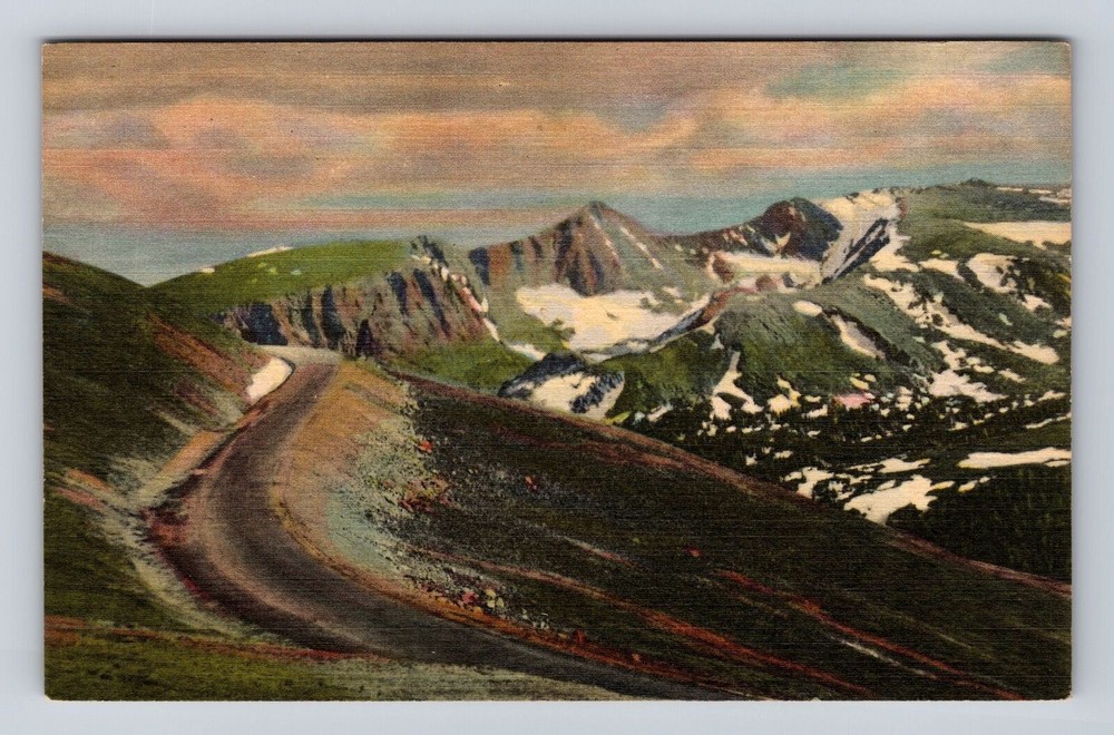 Rocky Mountain National Park, Aerial Of Trail Ridge Road, Vintage Postcard