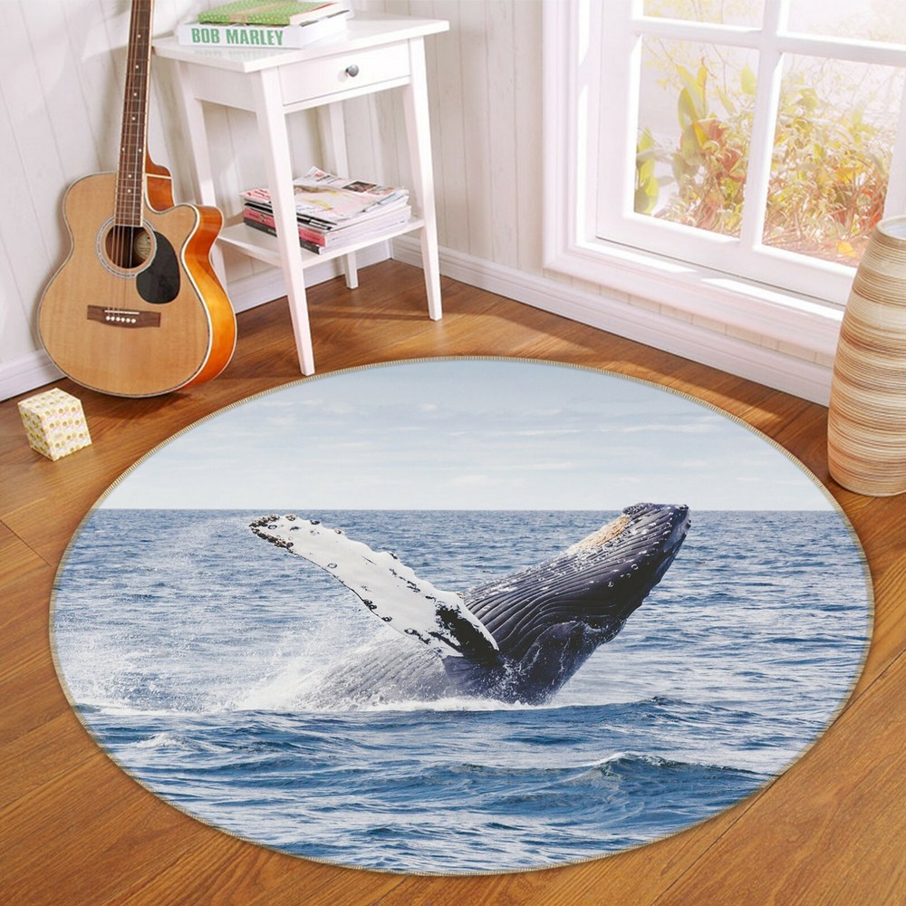 3D Humpback Whales O1598 Animal Non Slip Rug Mat Elegant Photo Carpet Fay