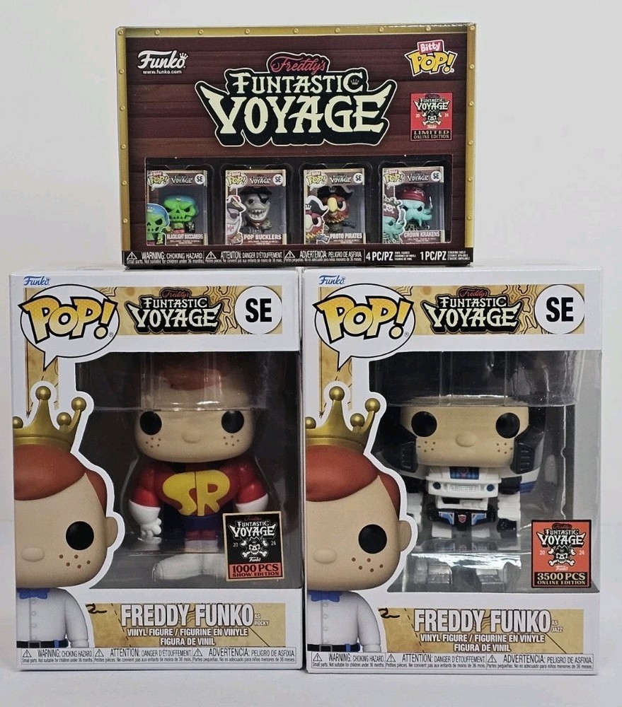 Freddy's Funtastic Voyage '24 Lot Of 3 BITTY Pop! Freddy Funko As ROCKY & JAZZ