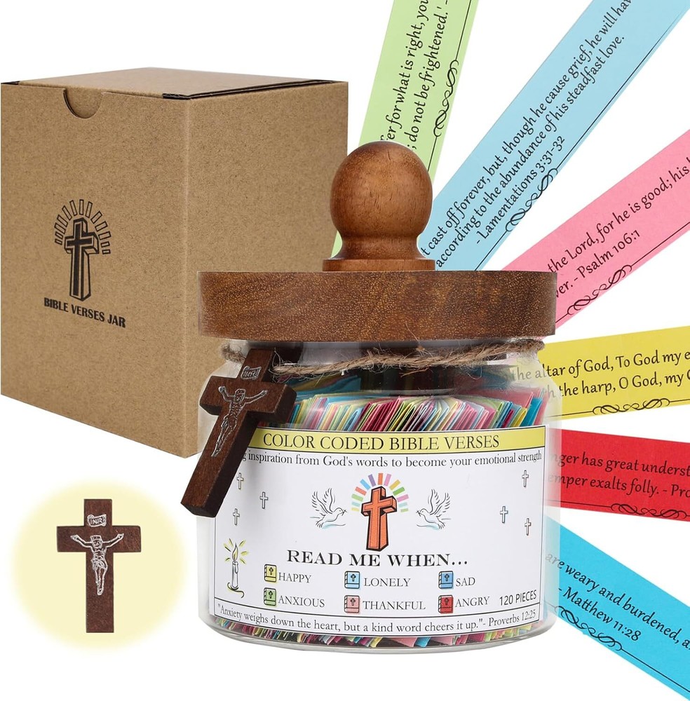 Bible Verse Jar, Glass Read Me When Verses transparent