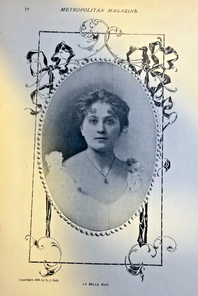 1899 Vintage Magazine Illustration Actress La Belle Maie
