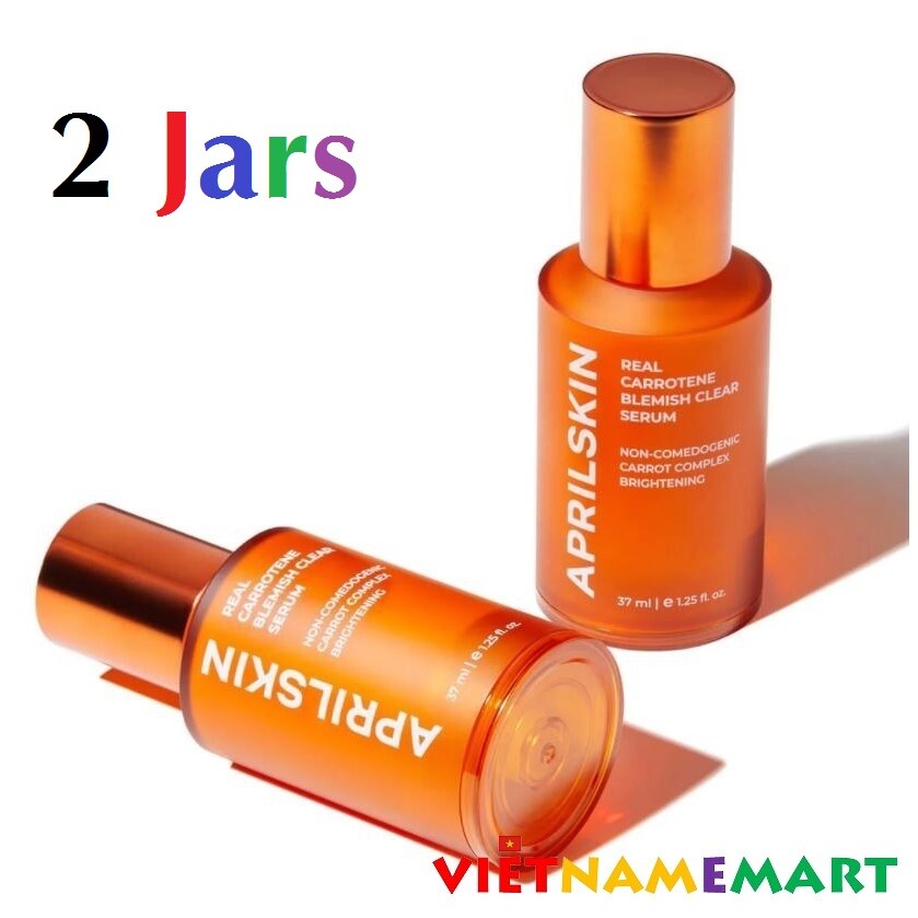 2 Jars Aprilskin Real Carotene Blemish Clear Serum 37ml, Acne Cleansing Essence