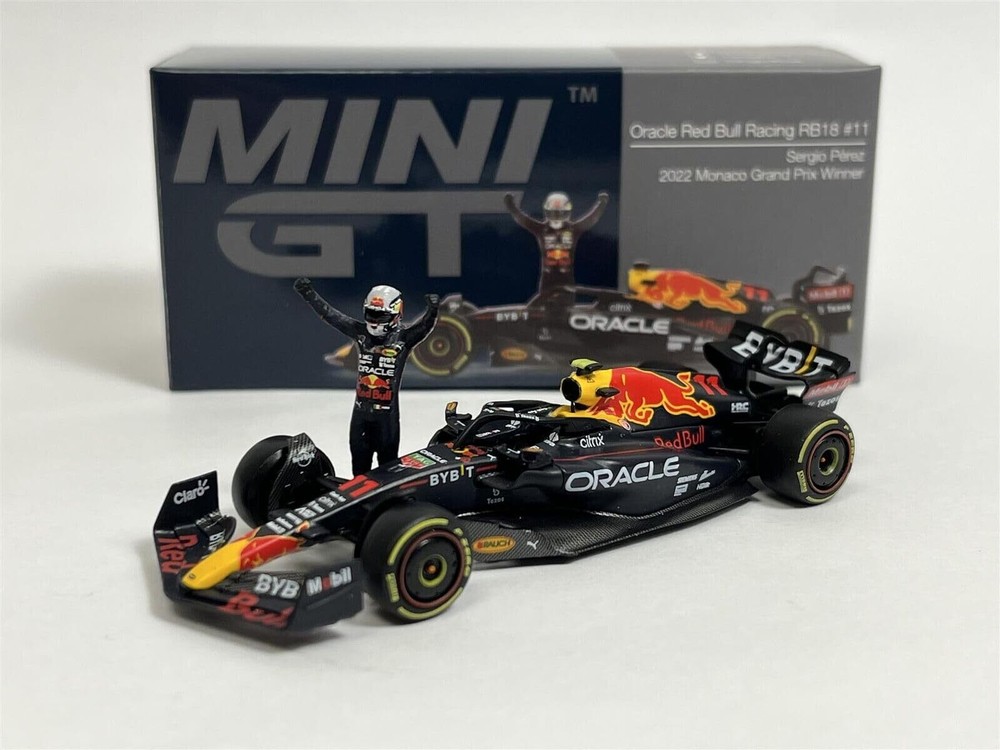 MINI GT 1/64 Red Bull Racing RB18 2022 #11 Monaco GP Sergio Perez Figure