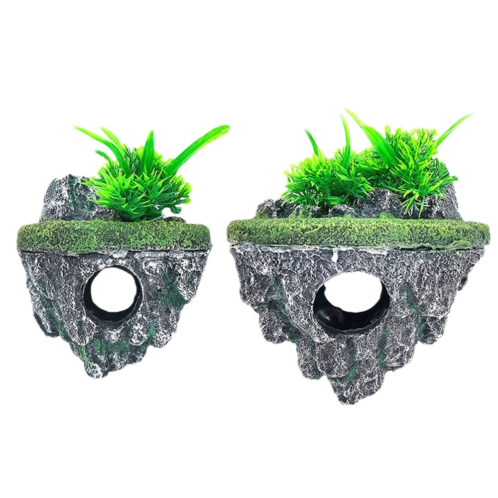 Aquarium Ornament Rockery Hiding Mountain Cave Home Fish Tank Floating Decor