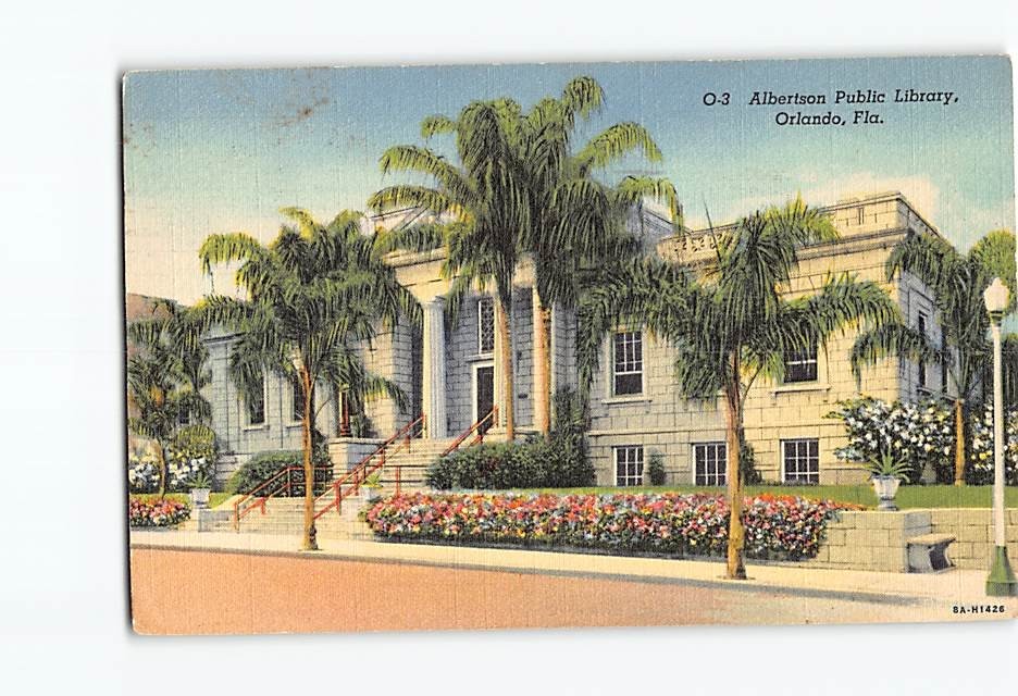 Postcard Albertson Public Library Orlando Florida USA