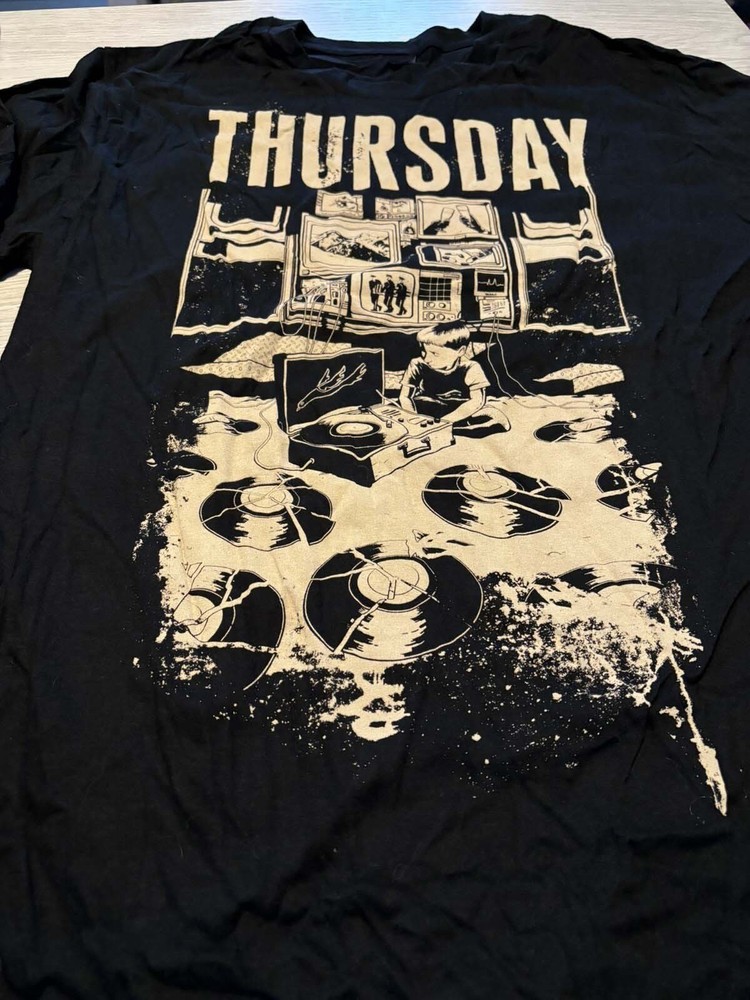 Thursday Band Rare OOP Full Collapse War All The Time Waiting T-shirt BO2134