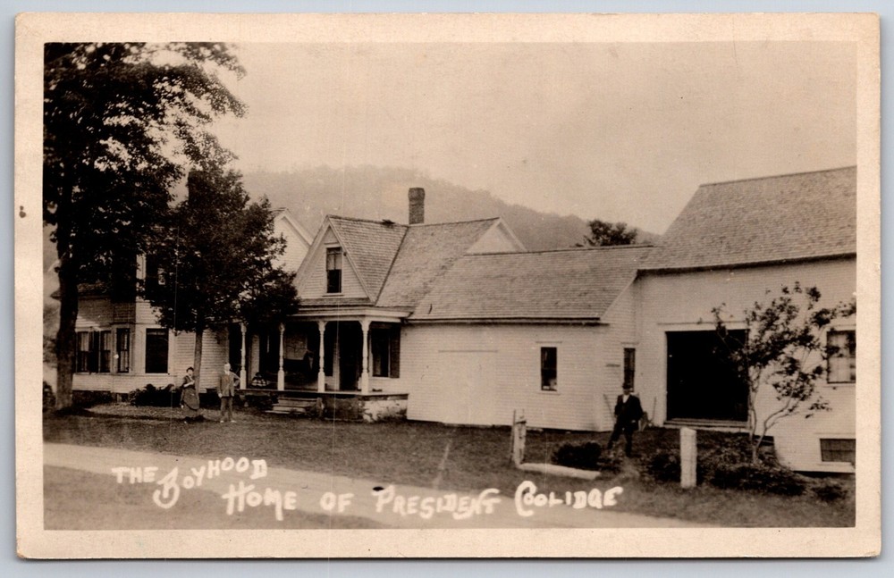 RPPC~Boyhood Home of President Coolidge~Real Photo Postcard