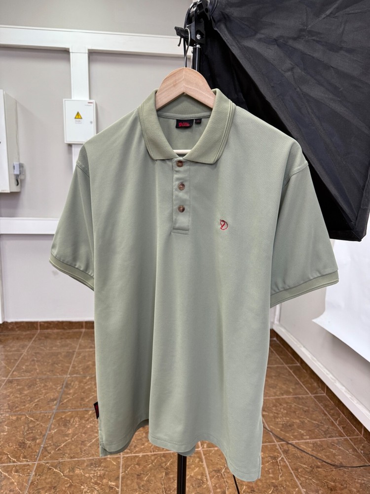 🇸🇪 Fjallraven Outdoor Polo T-Shirt Rare Retro Hype Y2K size XL color olive