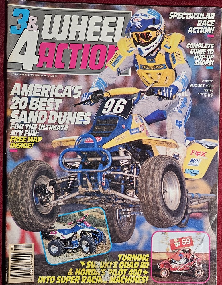 3 & 4 Action Magazine Suzuki Quad 80 Honda's Pilot 400 August 1989  Vol.6